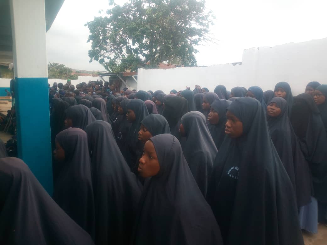 students during morning assembly